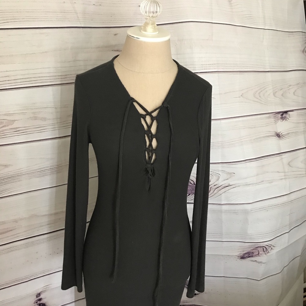 Forever 21 | army green bodycon cotton dress